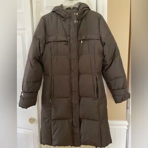 Michael Kors winter puffer coat, olive green, size small.